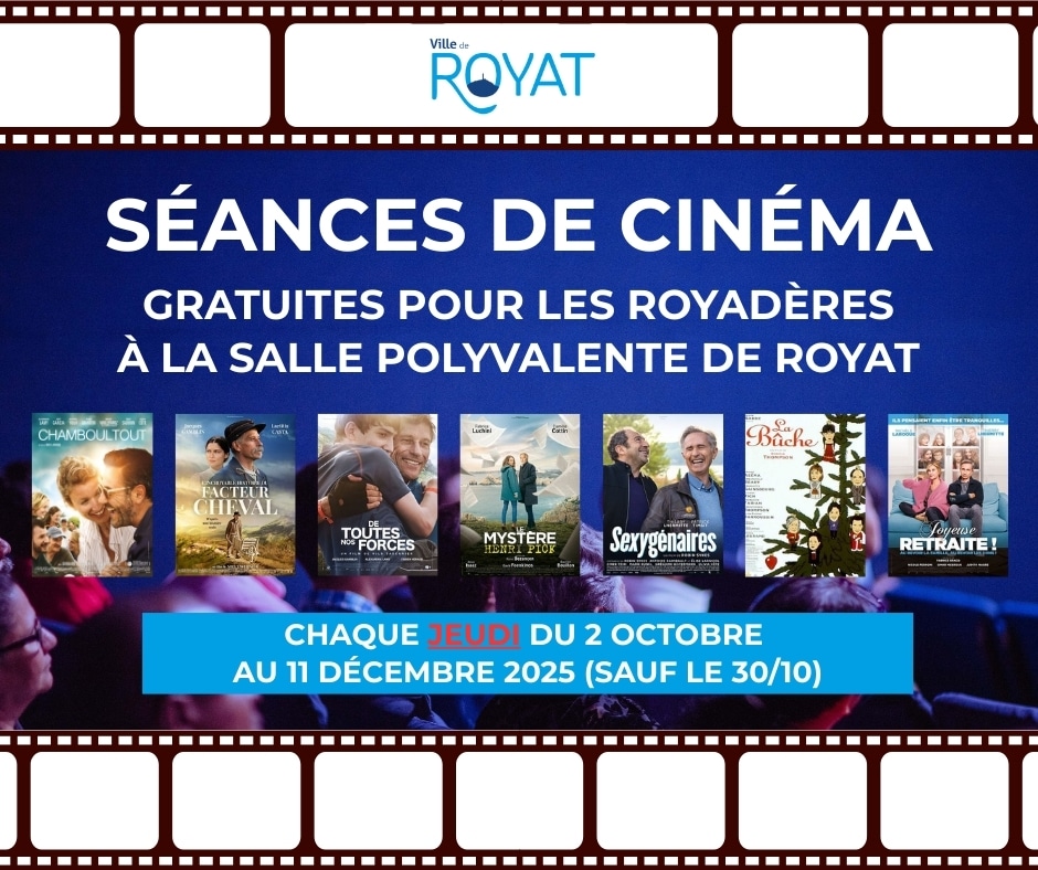 SÉANCES DE CINÉMA GRATUITES POUR LES ROYADÈRES